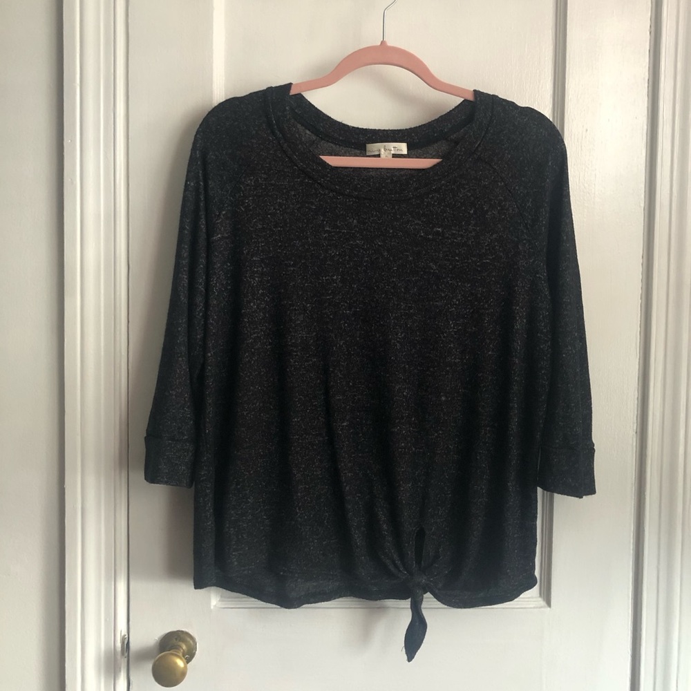 Nine Britton Tie Front Knit Top